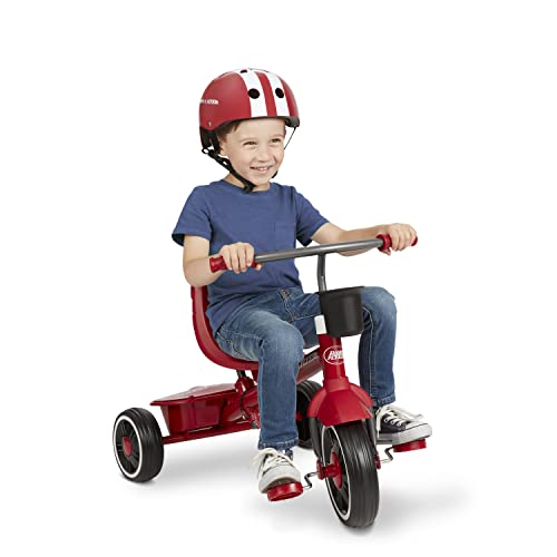 Radio Flyer Pedal & Push 4-in-1 Stroll ' N Trike®, Red Tricycle, for Toddlers Ages 1-5 (Amazon Exclusive), Toddler Bike Large