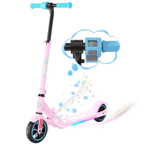 RCB Electric Scooter for Kids, 150W Motor - Max 9.3mph - Bluetooth Speaker - Colorful LED Lights - Foldable - LED Display,Kids E Scooter for Age 6-12