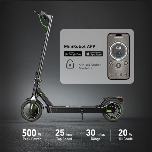 isinwheel Electric Scooter, 8.5/10 Inch Wheel Electric Scooters Adult, Fast E Scooter, 30KM/40KM Long Range, 3 Speed Modes with App Control, Doual Braking System