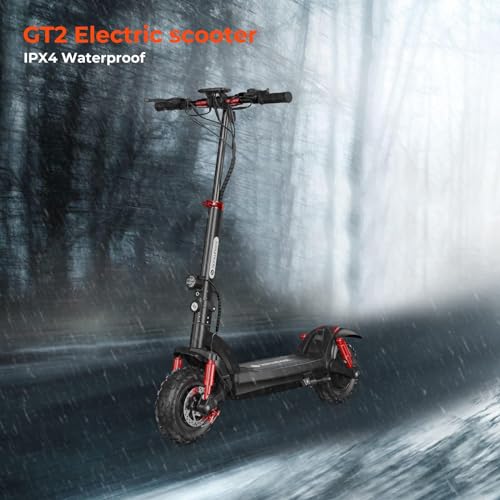 isinwheel Electric Scooter,11" Off-road Tires Fast Electric Scooters Adult with 4 Shock Absorbers, 60km Long Range E-Scooter,48V 15Ah,3 Speed Modes with Smart LCD Display