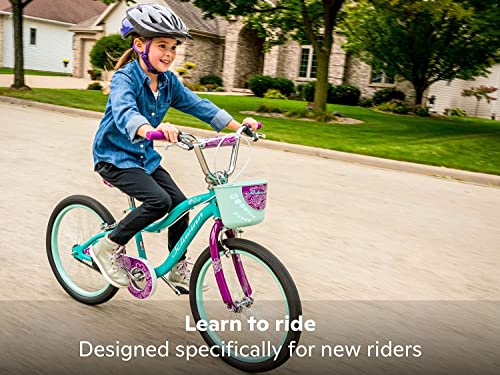 Schwinn Koen & Elm BMX Style Kids Bike in 20-Inch Wheels, Basket, Chain Guard & Kickstand Included, For Boys & Girls Age 7-13 Year Old, No Training Wheels, Teal