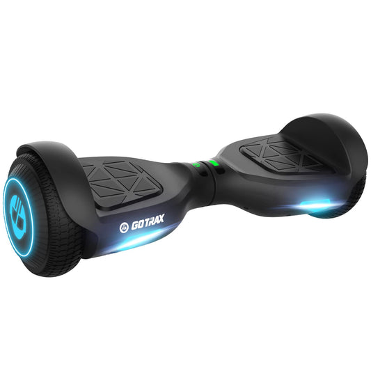 Gotrax EDGE Hoverboard with 6.5" LED Wheels & Headlight, Top 6.2mph & 4 Miles Range Power by Dual Brushless Motor, UL2272 Certified and 50.4Wh Battery Self Balancing Scooters for 44-176lbs Kids Adults (Black)