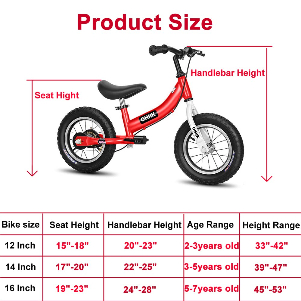 OHIIK Balance Bike 2 in 1 for Kids 2 3 4 5 6 7 Years Old,Balance to Pedals Bike,12 14 16 inch Kids Bike,with Pedal kit,Training Wheels,Brakes (12 inch, Blue)