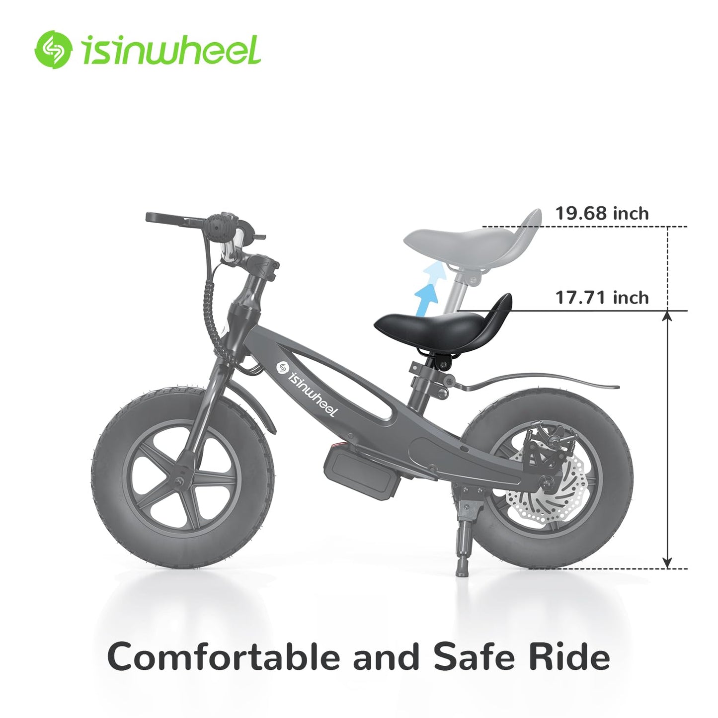 isinwheel SK12 2-in-1 Electric Bike for Kids Ages 3-5, 150W Electric Balance Bike with Swappable Battery, 12-inch Inflatable Tire and Adjustable Seat, Electric Motorcycle for Kids Boys & Girls