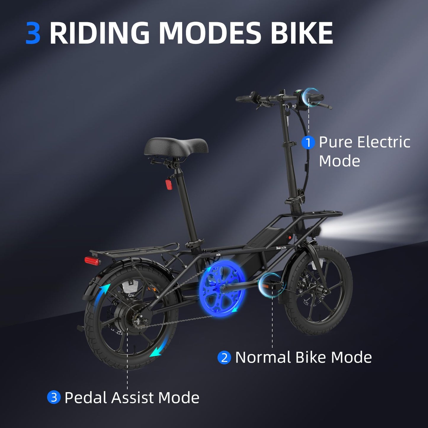 Electric Bike for Adults, 600W Peak Motor with 20MPH, 35Miles PAS Range,375Wh Removable Battery Ebike with 16'' Pneumatic Tire for Commute,UL2849 Certificated Bicycle for Adults and Teens (Black)