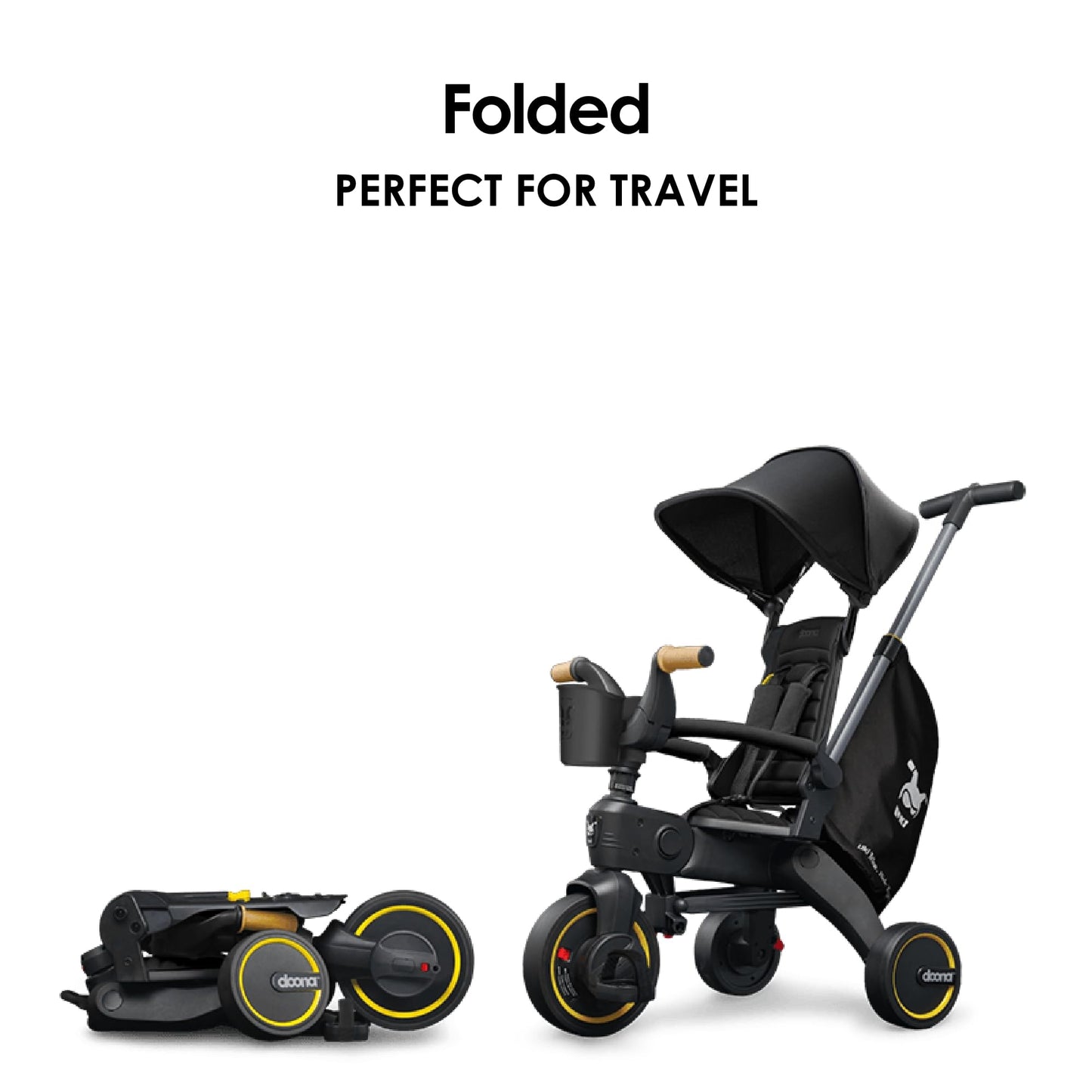 Doona Liki Trike S5, Nitro Black - 5-in-1 Compact, Foldable Tricycle - Suitable for Toddlers 10 to 36 Months