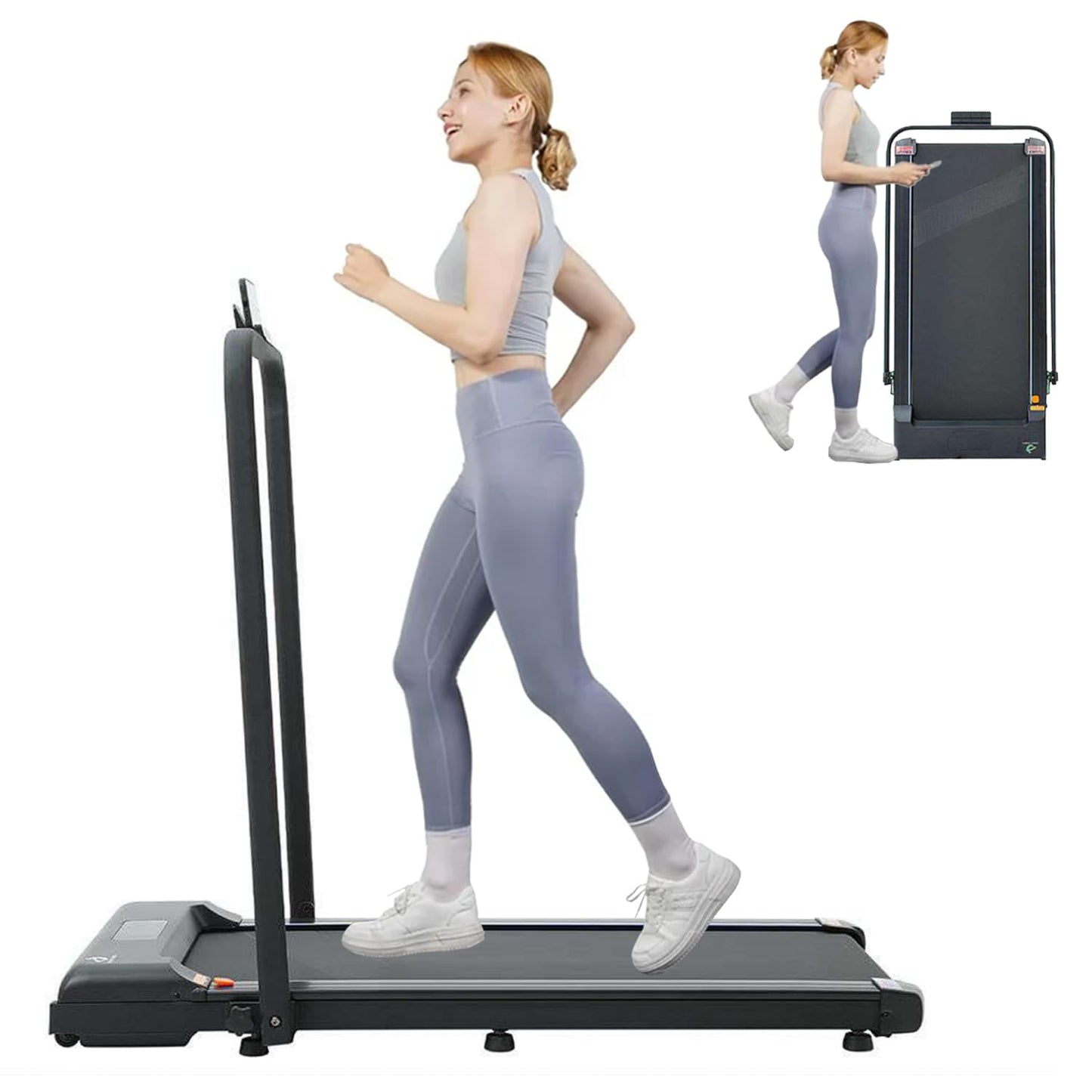 COSMO BUY Under Desk Walking Pad Treadmill Running Folding Machine Portable Walking Pad Folding Jogging Electric Motorized For Home Gym Office Remote Control 1-10 KmH Speed