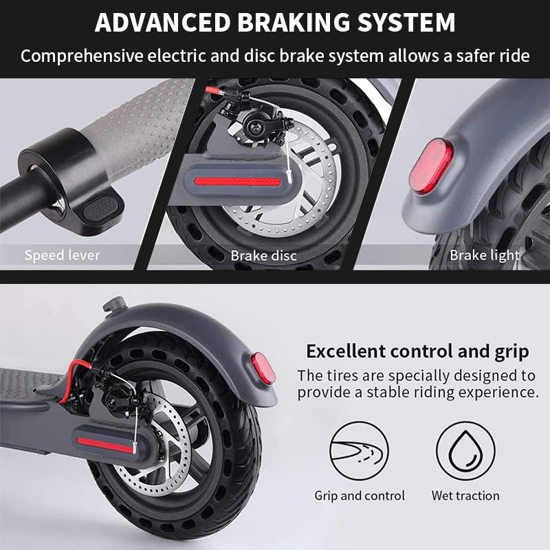 Sunclimb 8.5 Inch Electric Scooter for Adults with LED Display with App Function, 20-30 Km Range and 120kg Load with Mobile Phone Holder and Car Lock