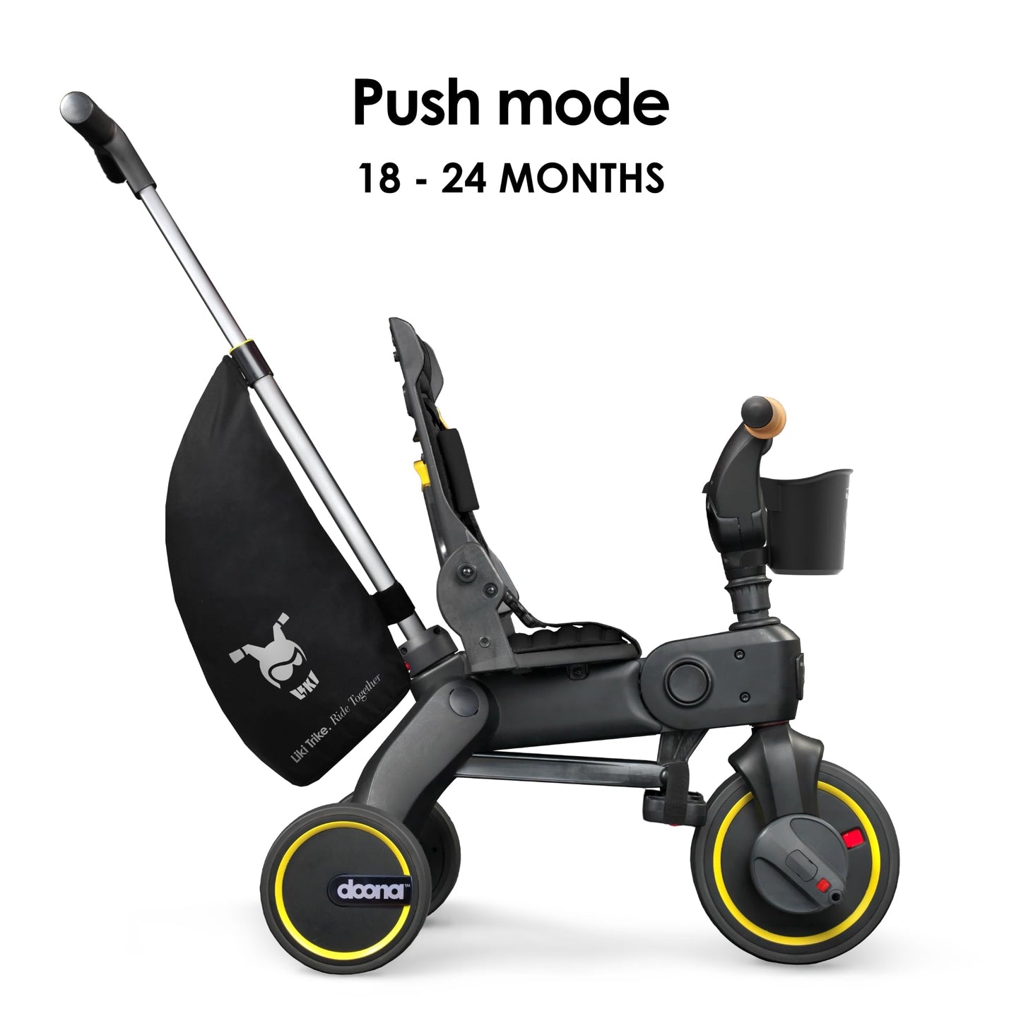 Doona Liki Trike S5, Nitro Black - 5-in-1 Compact, Foldable Tricycle - Suitable for Toddlers 10 to 36 Months