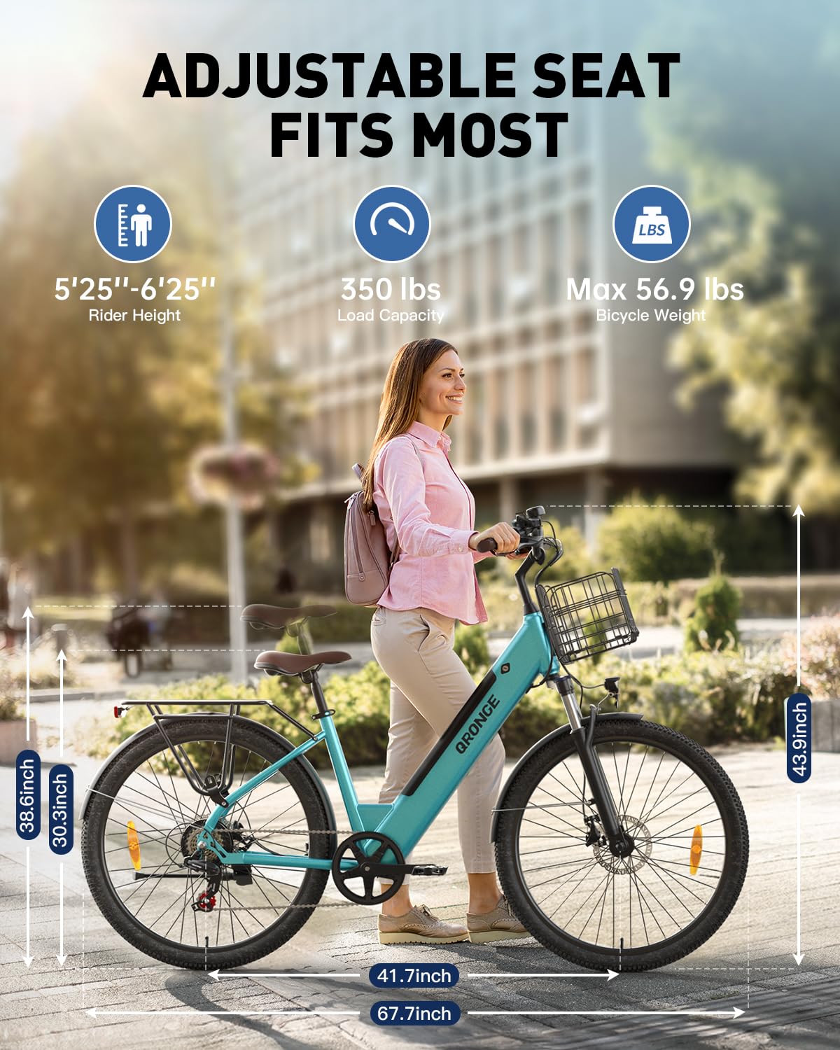 Electric Bike for Adults 1000W Max, 26 inch Step Thru Electric Bicycle 460Wh 70 Miles Range Max, Ebike with Bike Basket, UL Certified E Bike, 7 Speed, 25 MPH Max, 5 Riding Modes for Commute Blue