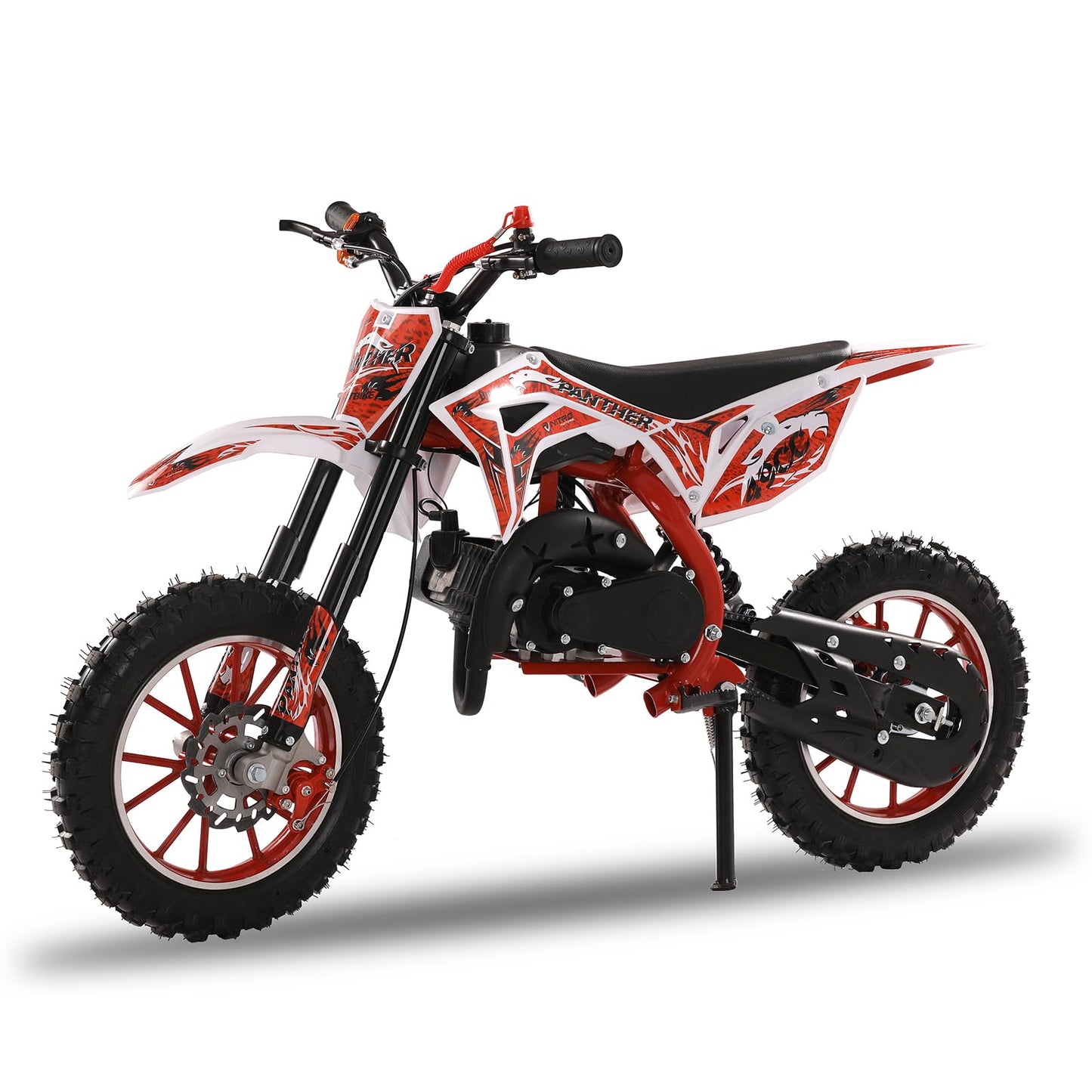 50cc Kids Dirt Bike, Dirt Bike for Kids 8-14, 2-Stroke Gas Dirt Bike, Gas Power Pocket Rocket Bike [New Model Quality Improvement], Off Road Mini Motorcycle Max Load 330Lbs, More Summer Fun (Red)