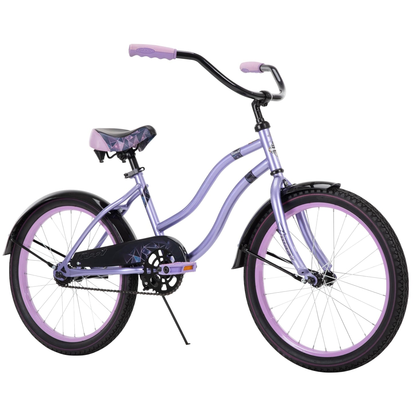 Huffy Fairmont 20" Cruiser Bike, Metallic Lavender Frame, Comfort Padded Saddle, Ergonomic Design, Anti-Spray Fenders, Quick Connect Build