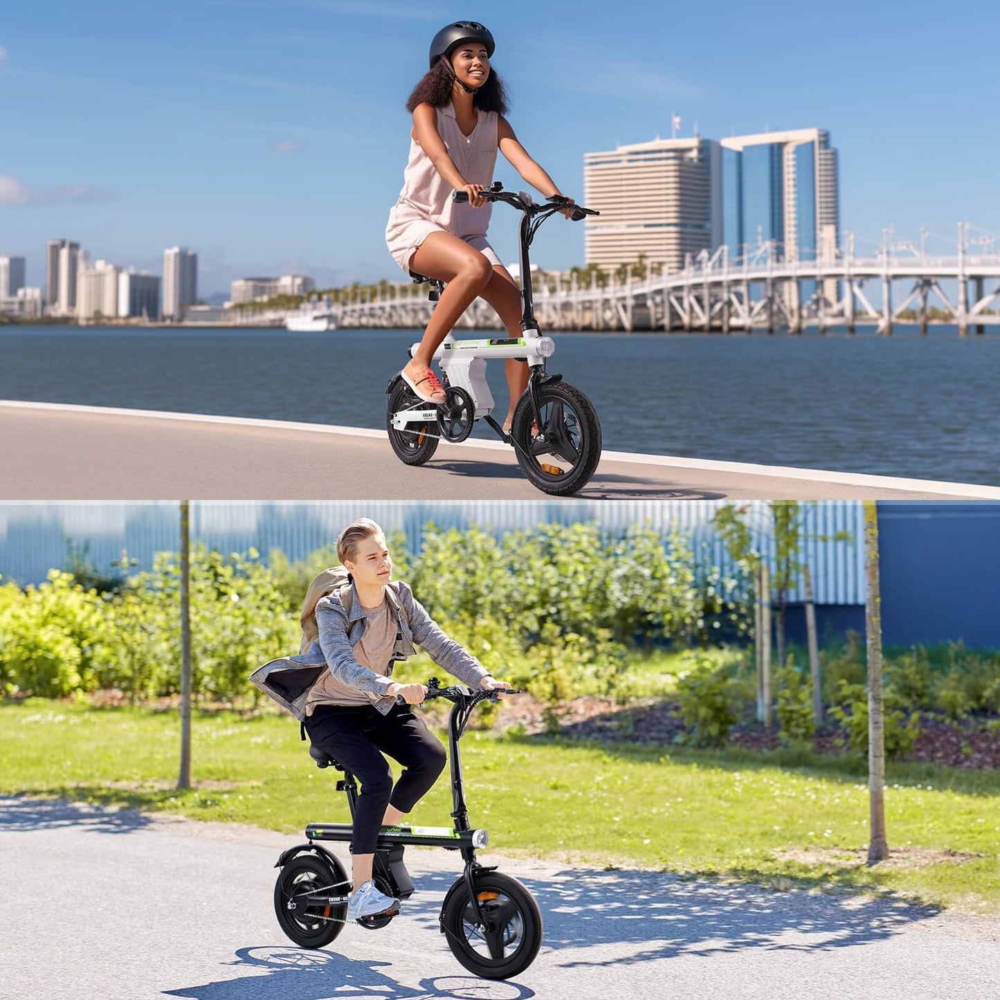 isinwheel U1 Electric Bike for Adults 750W Peak Motor, 20 mph Folding Ebike, 14" Adults Electric Bicycles with Smart Uphill, 280.8Wh Battery, 25 Miles PAS Range, Mini E Bikes for Adults and Teens