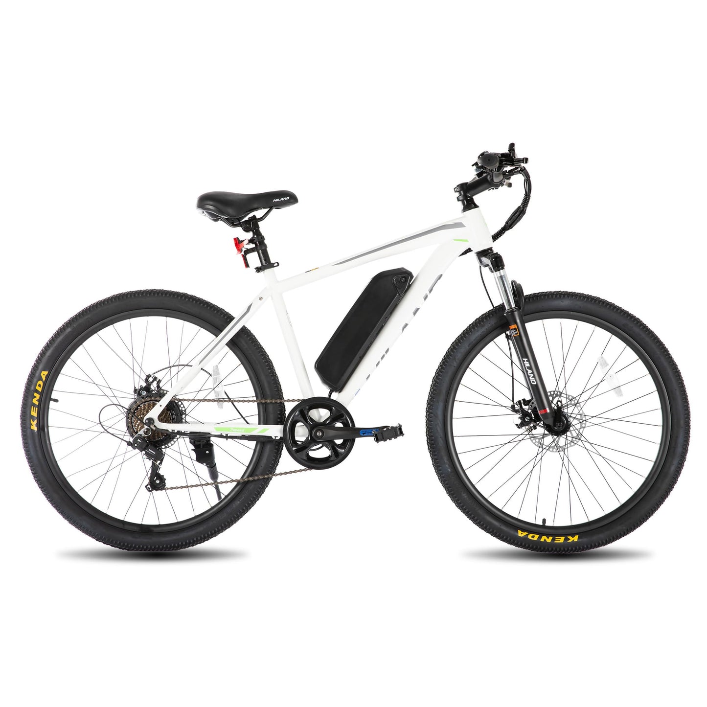 HH HILAND Electric Bike for Adults, 26 inch Electric Mountain Bicycle with Removable Battery, 500W 36V Motor, 7 Speeds 20MPH Ebike for Men, White