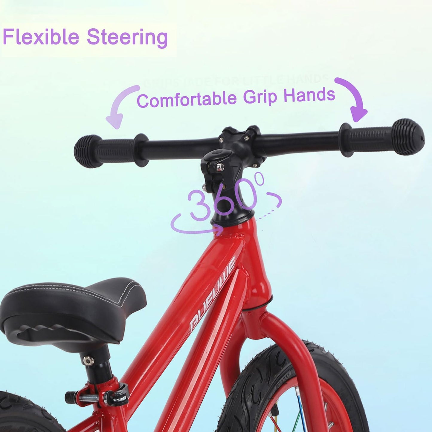 GASLIKE 16 Inch Balance Bike for Big Kids Ages 4-8 Years Old Boys and Girls, No Pedal Sports Training Bicycle, Adjustable Seat Pneumatic Tires Quick Assembly, Red