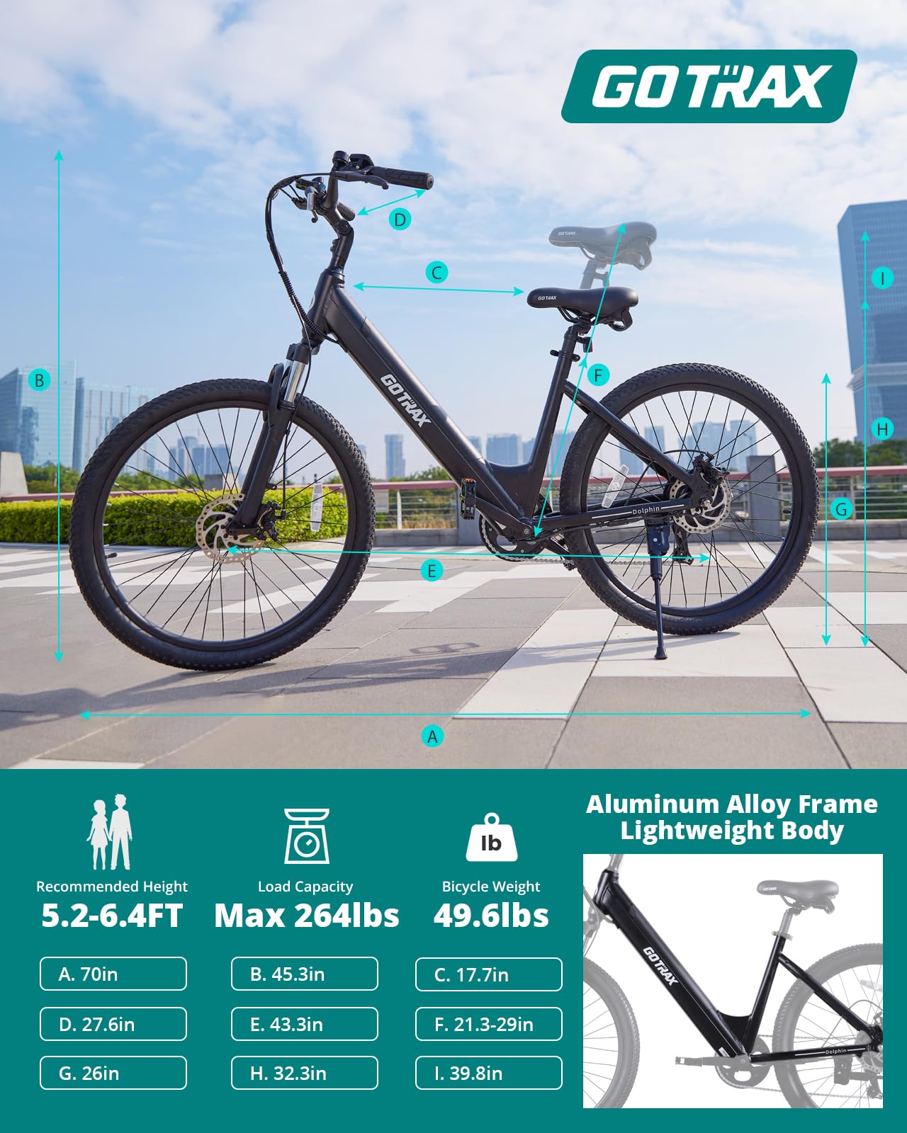 Gotrax 26" Electric Bike, Max Range 30Miles(Pedal-assist1) & 15.5/20Mph Power by 250/350W, 3 Riding Modes & Adjustable Seat, 7-Speed & Front Shock Absorber, Commuter Electric Bicycle for Adults, White