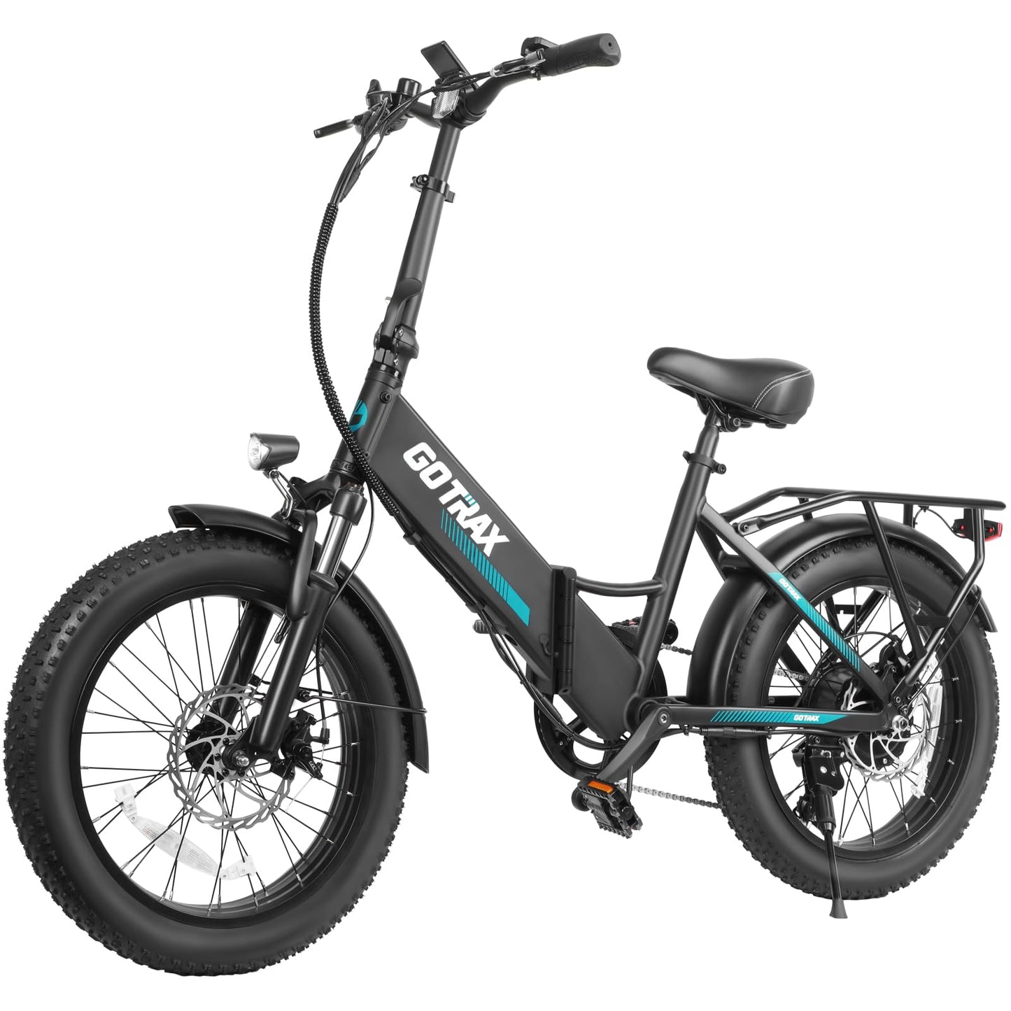 Gotrax R2 20" Folding Electric Bike with 55 Miles (Pedal-assist1) by 48V Battery, 20Mph Power by 500W, LCD Display and 5 Pedal-Assist Levels, 7-Speed & Front Shock Absorber for Off-Road Bicycle Black