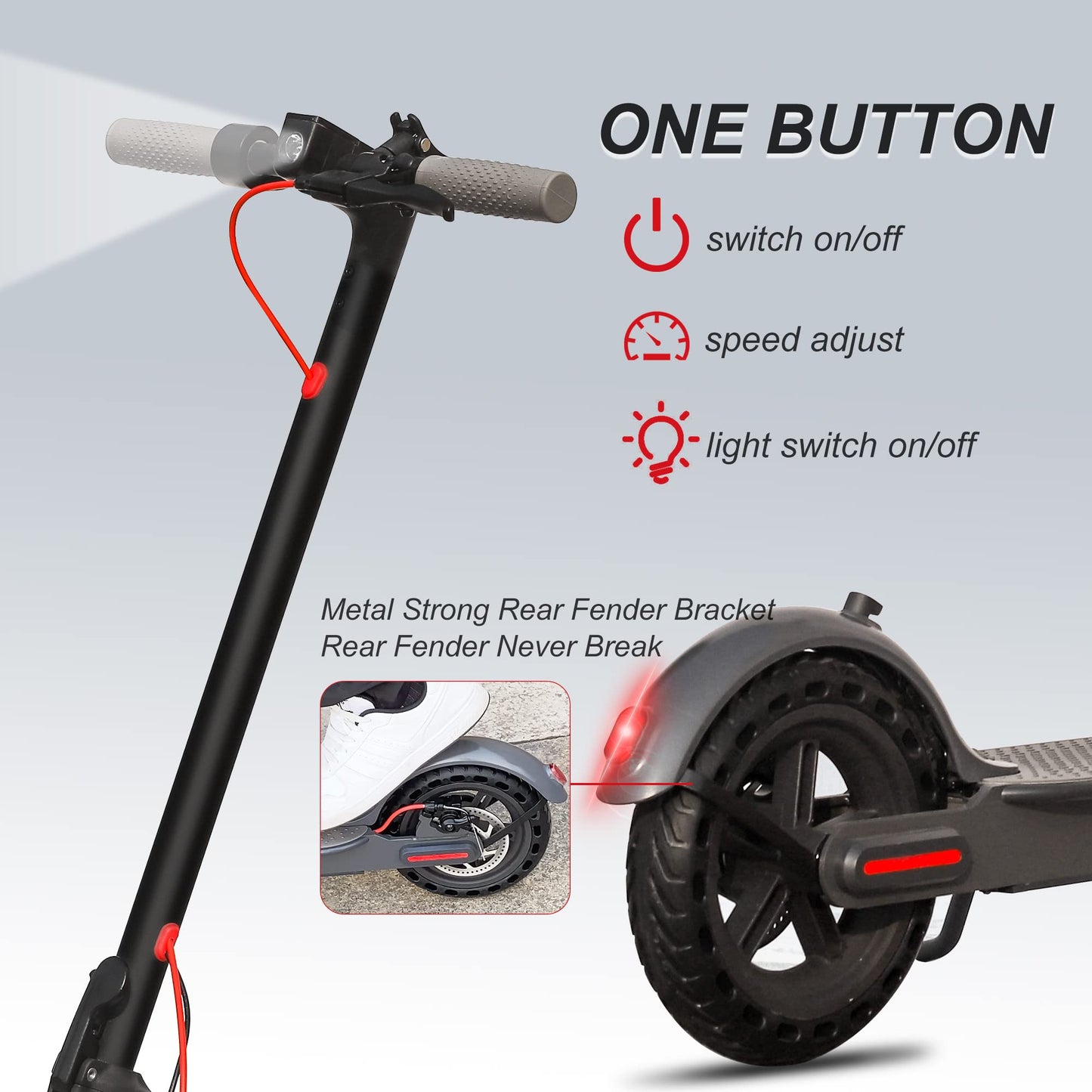 AOVOPRO Electric Scooter Adult, 350W Motor, 30km Long Range, Max Speed 25 km/h, 3 Speed Settings, App Control (ES80)