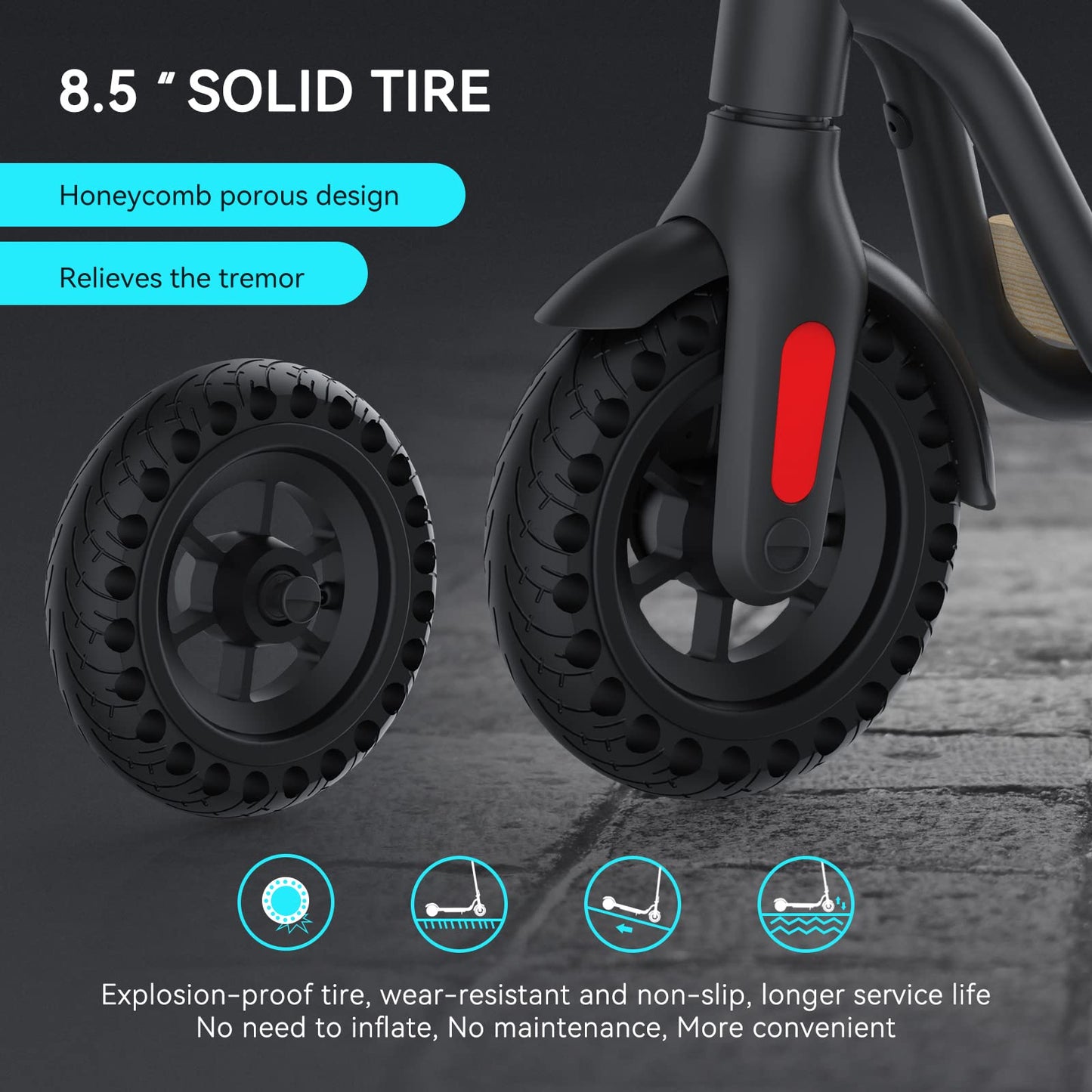 M MEGAWHEELS Electric Scooter, Speed Up to 25km/h, 3 speed modes, 8.0 Inch Tires for Teens and Adults, Max Load 100KG