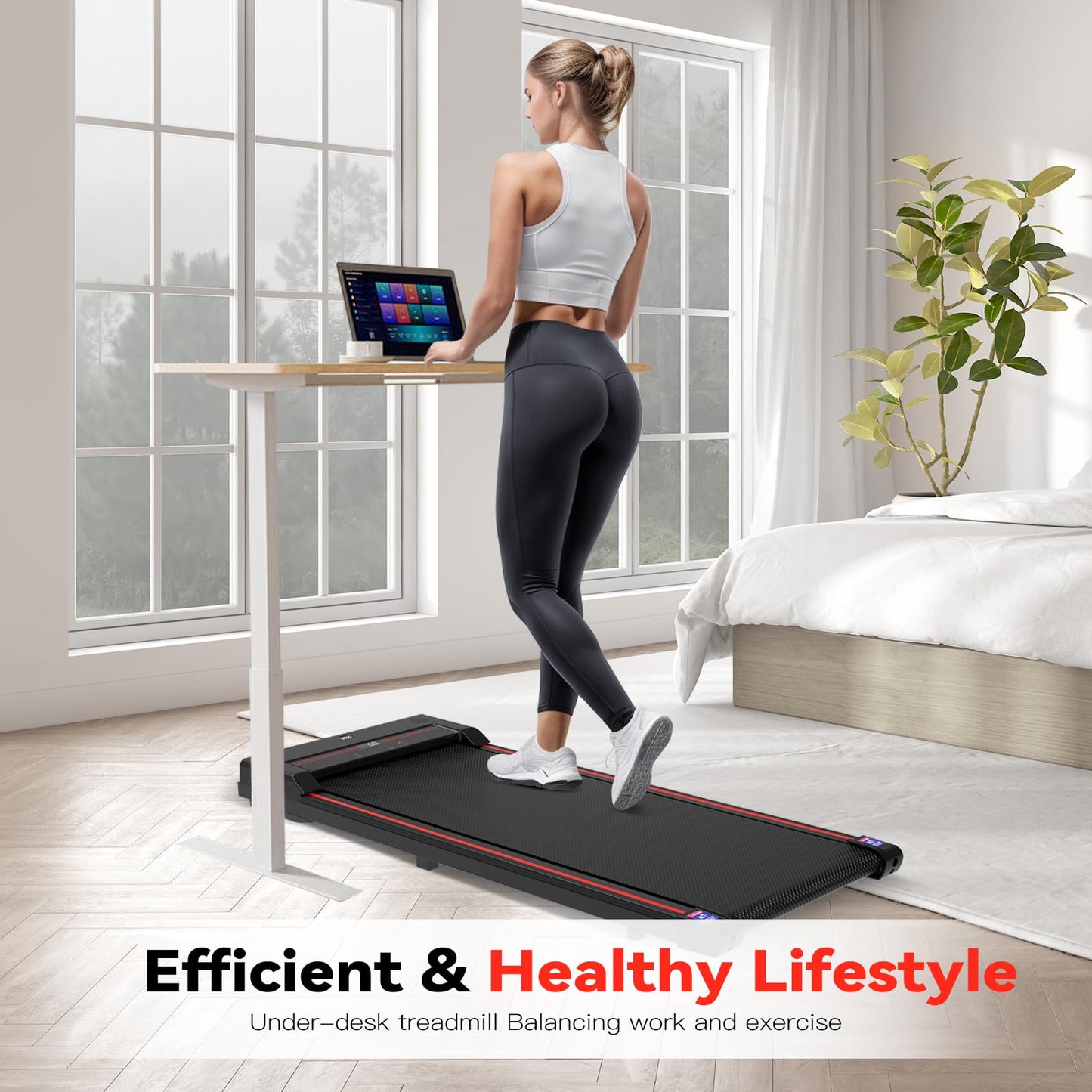 Sperax Walking Pad Treadmill-Under Desk Treadmill-2.5HP Treadmills for Home,320 Lb Capacity,Remote Control & LED Display