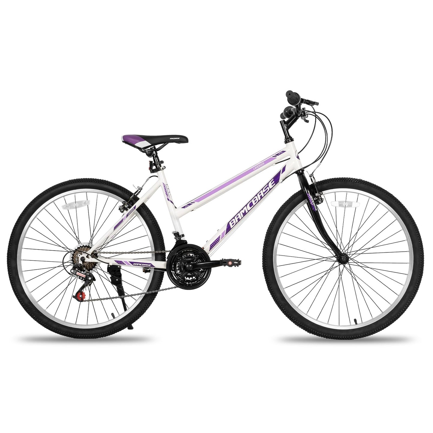 HH HILAND 24 26 Inch Adult Hybrid Bike, 21 Speed Commuter Bicycle, Bicycle for Women and Men with High-Carbon Steel Lightweight Frame Urban Bike