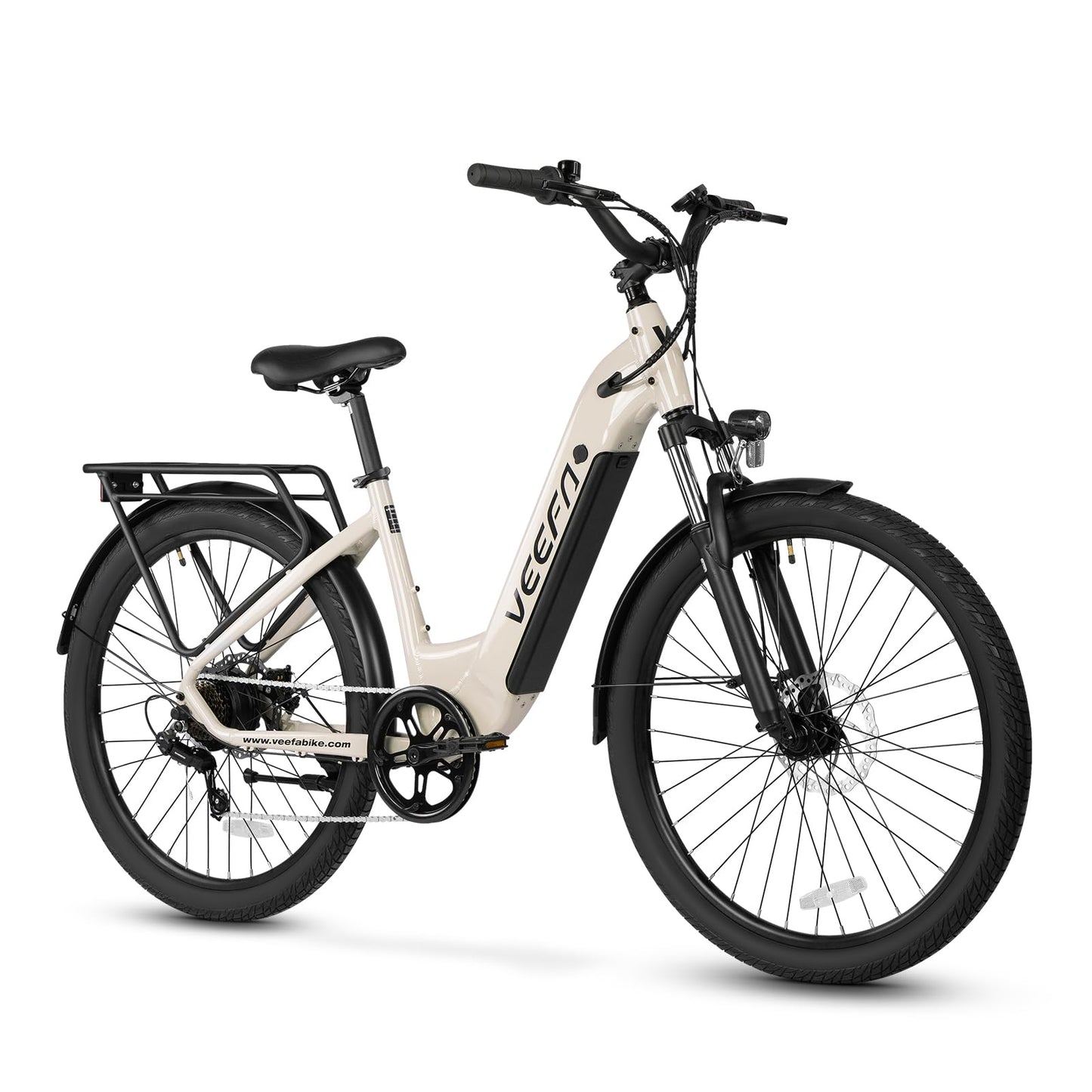 VEEFA Electric Bike for Adults 27.5’’ Up to 24Mph Power by Peak 1000W Motor Ebike 80 Miles Max Range by 48V Built-in Removable Battery, 5 Pedal-Assist Levels, Commuting E Bike (Warm Grey)