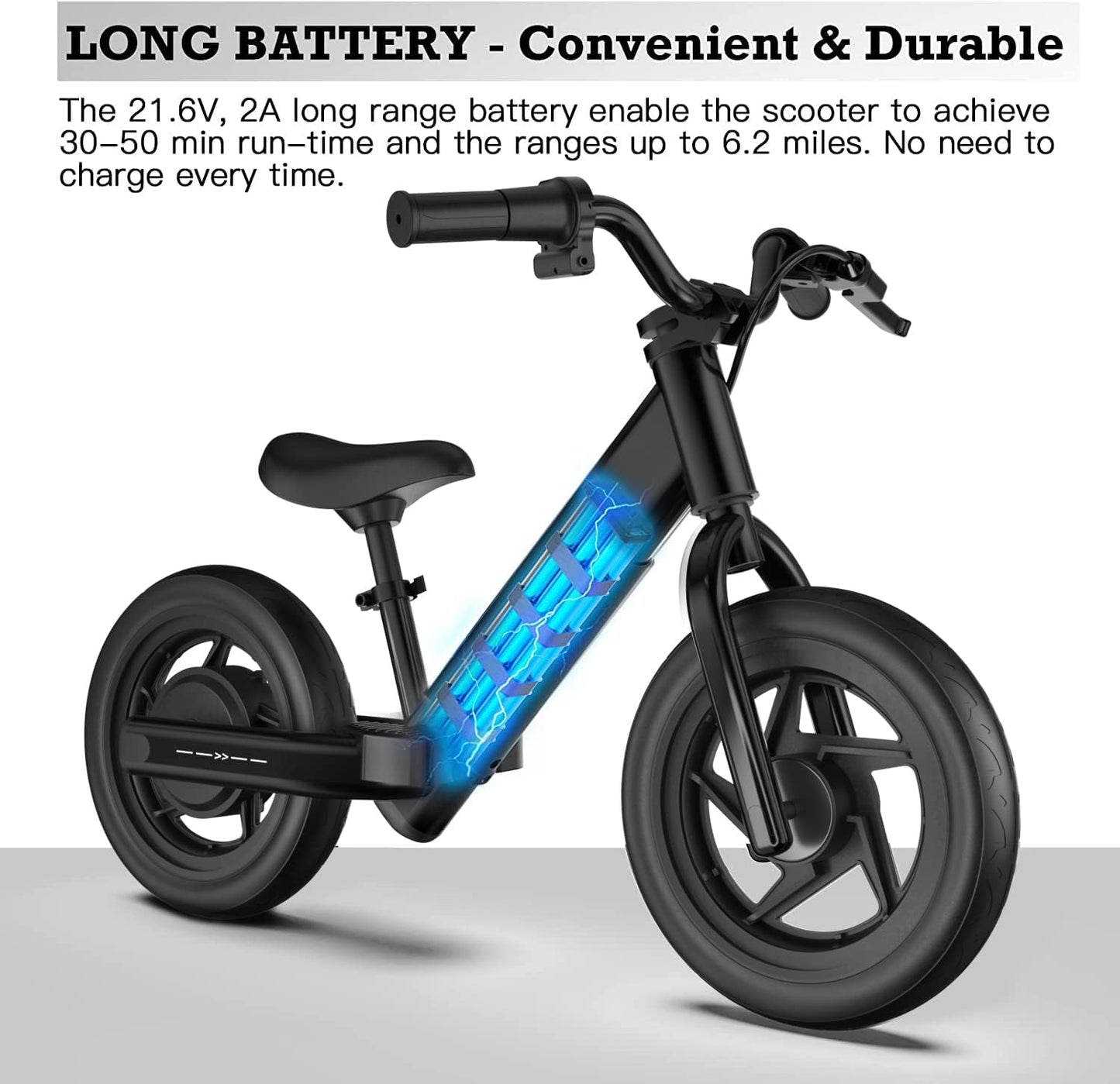 Hiboy BK1 Electric Balance Bike for Kids, 12 Inch Tires, 150W Peak Motor, Adjustable Seat, 21.6V/2.6Ah Battery, Electric Bike for Kids Ages 3-5