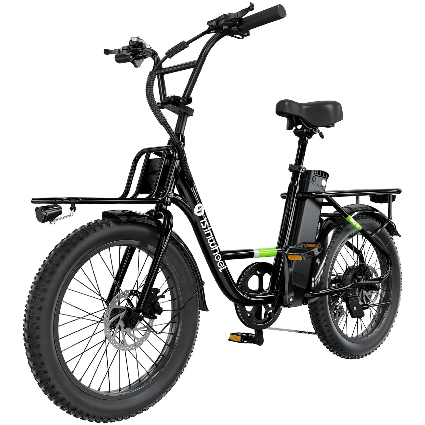 isinwheel U7 Electric Bike for Adults, 750W Peak 20 mph Cargo Ebike Adult Electric Bicycles 55 Miles Range E Bike, 48V 10.4Ah Removable Battery, 7 Speed Gearshift, 20" Step Thru Ebikes for Adults