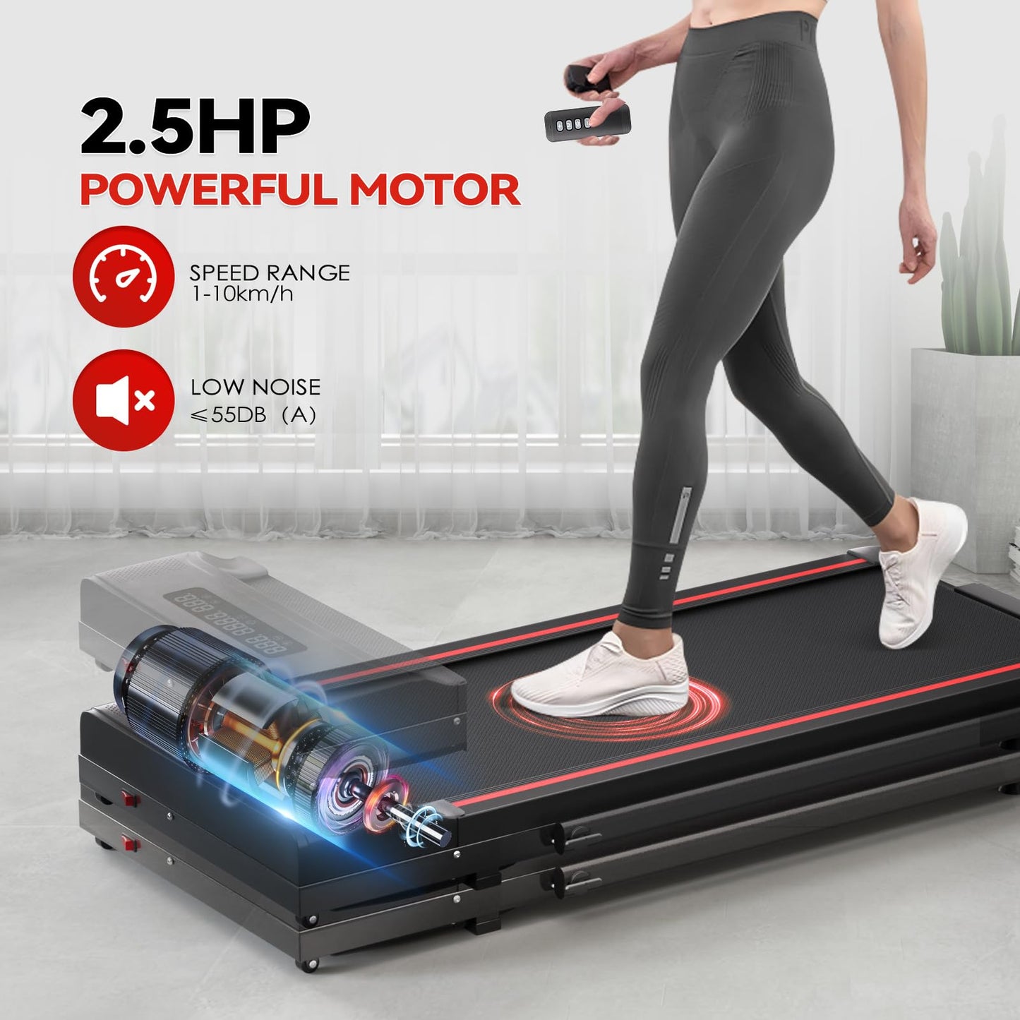 Sperax Walking Pad Treadmill-Treadmills for Home-Folding Treadmill-Under Desk Treadmill,340Lb Capacity,Remote Control & LED Display