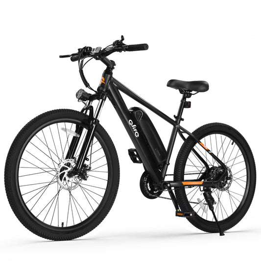 Qlife Racer Electric Bike for Adults - 21-Speed Mountain Lightweight Ebike with Peak 750W 22MPH Brushless Motor, 375Wh Removable Battery, 26X2.1 Tire Step Over E-MTB, Up to 40 Miles,Black