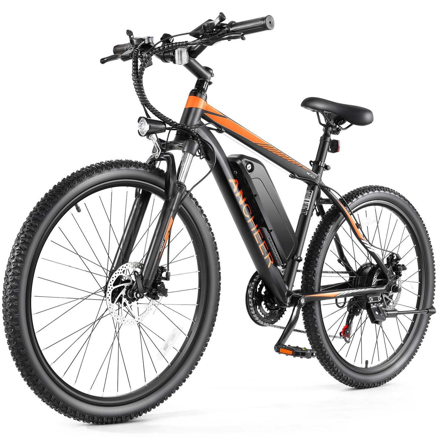 ANCHEER Electric Bike for Adults, [Peak 750W Motor] Electric Mountain Bike, 26" Sunshine Commuter Ebike, 55 Miles 22MPH Electric Bicycle with 48V/374Wh Battery, LCD Display, 21Speed, Front Suspension