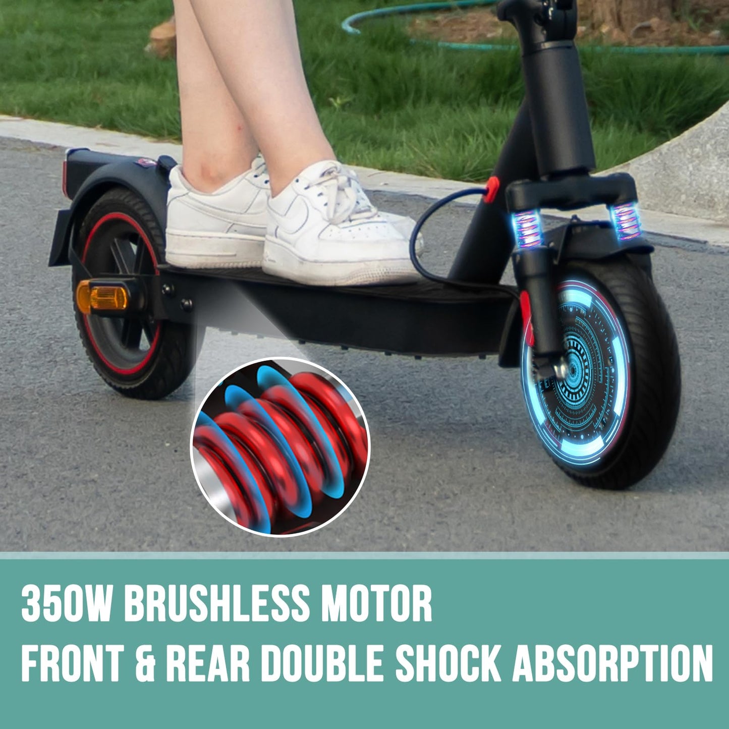 EVERCROSS EV85F Electric Scooters Adults, 8.5'' E-Scooter Foldable - APP, 350W Motor, 7.8AH Battery, 15KG weight, 3 Speed Modes, Max load 120KG, Dual shock absorbers