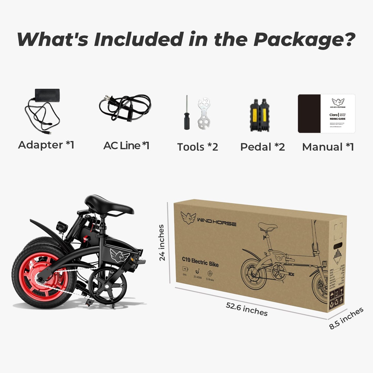 14" Folding Electric Bike for Adults, Foldable Ebike 15.5 MPH, 31 Miles Range, 630W Peak Brushless Motor with 30° Uphill, Adjustable Seat, Lightweight Electric Bicycle for Ages 12+ 330LBS Load