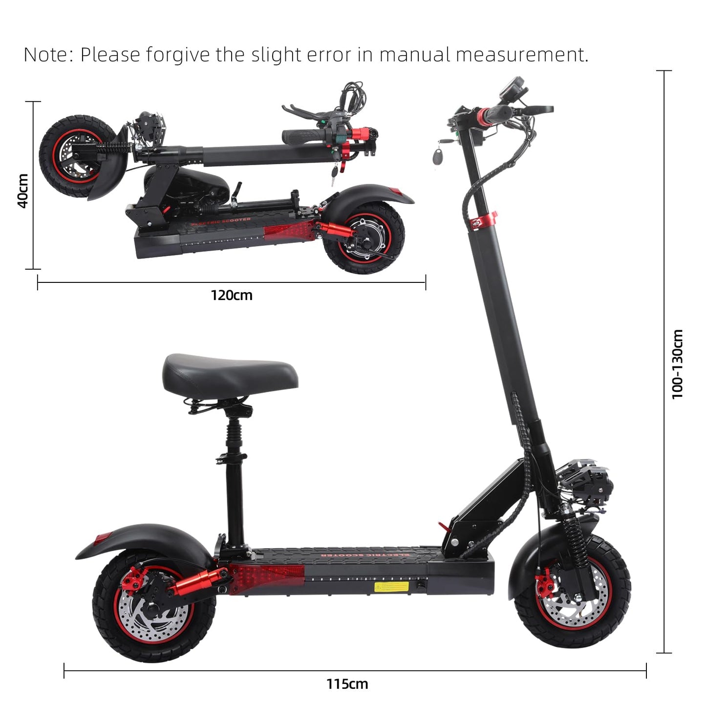 FREEBOY Electric Scooter - Adult Electric Scooter with 800w Motor, 25 Mph, 30 Miles Range, 10" Off-Road Tires, Portable Folding Commuting Electric Scooter for Adults, E Scooter w/Dual Braking System