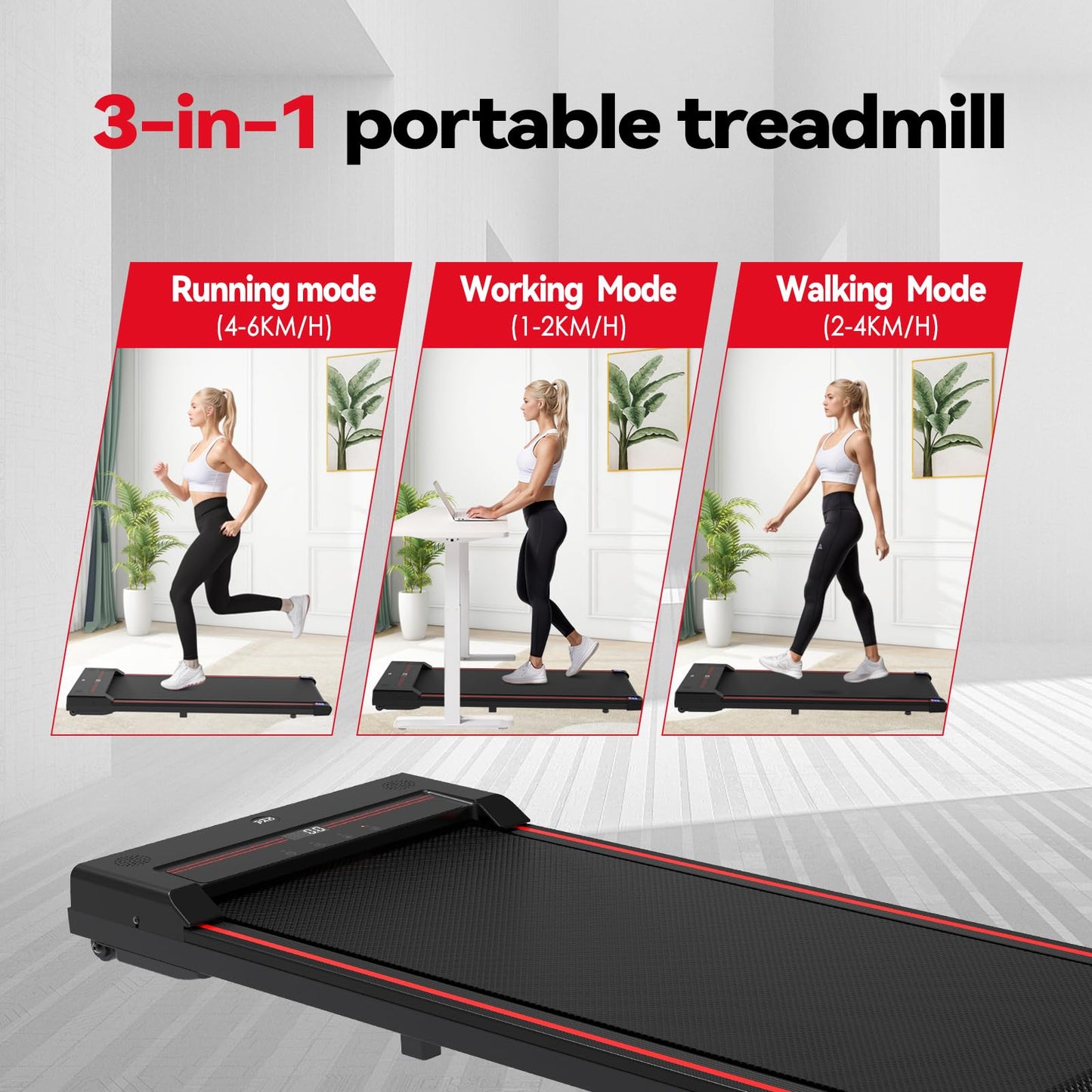 Sperax Walking Pad Treadmill-Under Desk Treadmill-2.5HP Treadmills for Home,320 Lb Capacity,Remote Control & LED Display