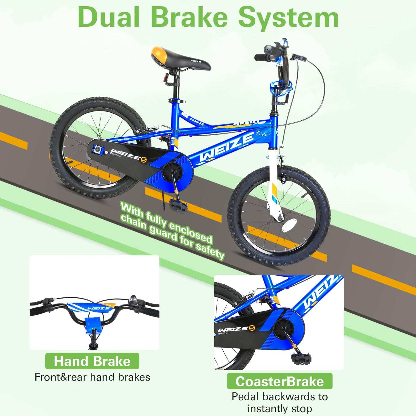 WEIZE Kids Bike,16 20 Inch Children Bicycle for Boys Girls Ages 4-12 Years Old, Rider Height 38-60 Inch, Coaster Brake, Multiple Color Options