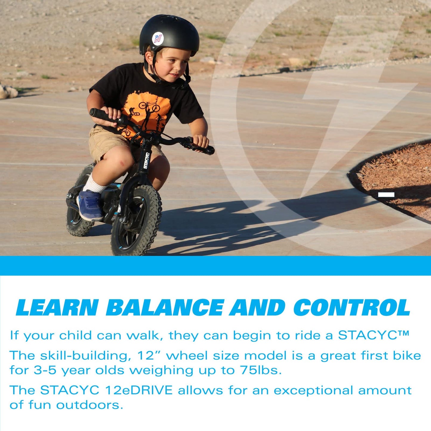 STACYC 12eDRIVE Electric Balance Bike for Kids Ages 3-5 Years Old