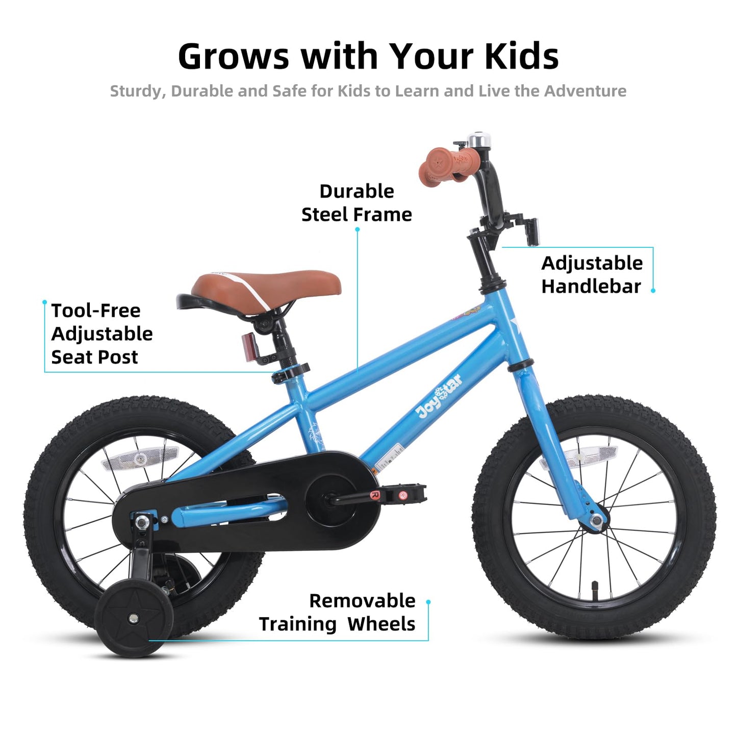 JOYSTAR 12 Inch Kids Bike for 2 3 4 Years Old Boys Girls Toddlers Bikes with Training Wheels Gifts Children Bicycle BMX Style Blue