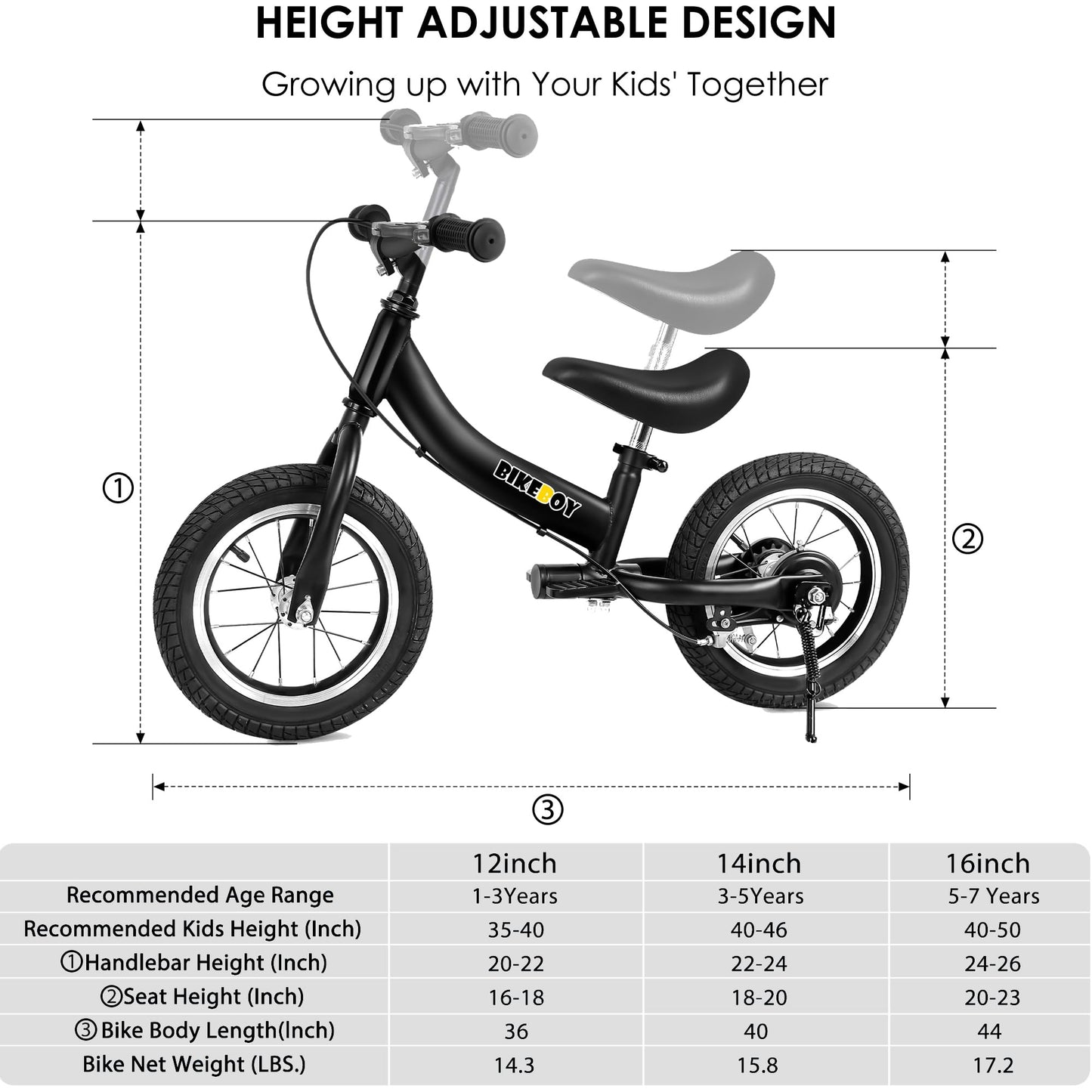 Balance Bike 2 in 1,The Dual Use of a Kids Balance Bike and Toddler Bike, for 2 3 4 5 6 7 Years Old -12 14 16 Inches with Training Theory, Brake, Pedal