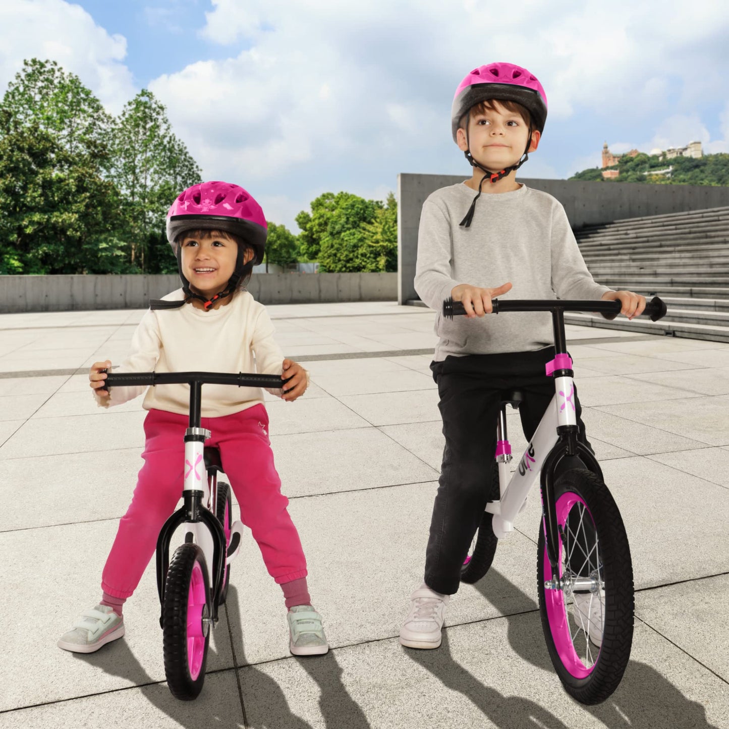 Bixe Balance Bike - 16" (40.6 cm) Big Kids' Training Bikes - Kids Balance Bike Designed for Children Ages 4 to 9 - No Pedal Push Bicycle for Boys or Girls - Pink