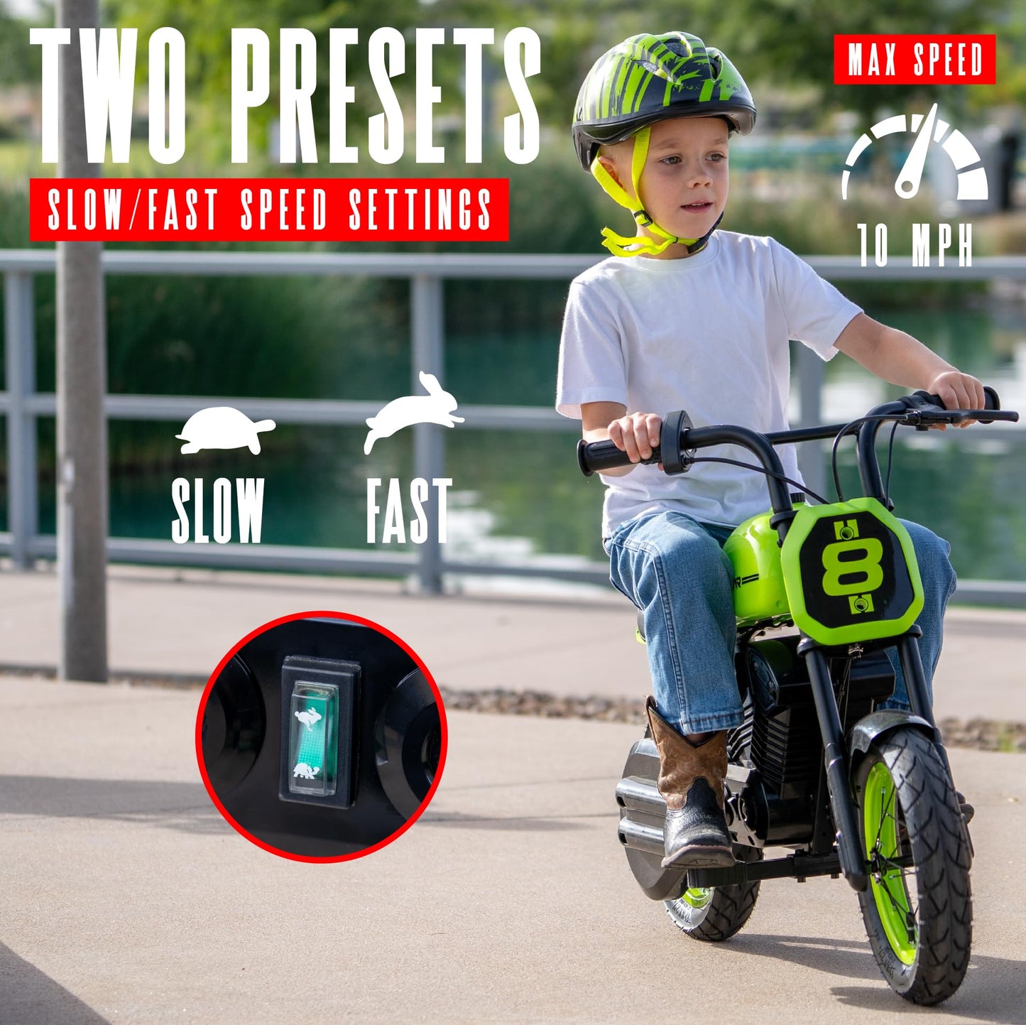 Madd Gear 24-Volt My 1st Mini Electric Dirt Bike for Kids Ages 5-8 - Dual Speed Up to 10 MPH, 12" Tires, 7.5 Mile Range, 110 lbs Max Capacity - Lightweight, Safe Electric Motorcycle (Motorcycle)