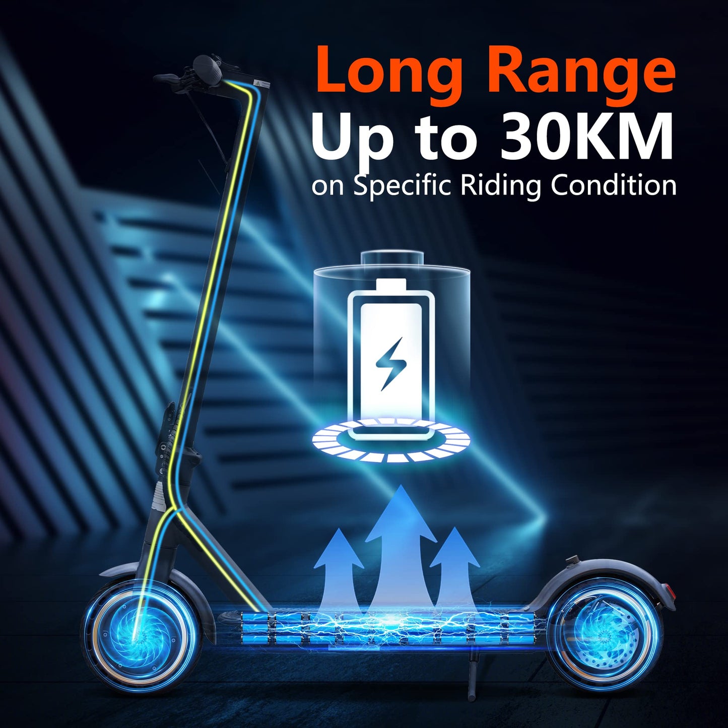 AOVOPRO Electric Scooter Adult, 350W Motor, 30km Long Range, Max Speed 25 km/h, 3 Speed Settings, App Control