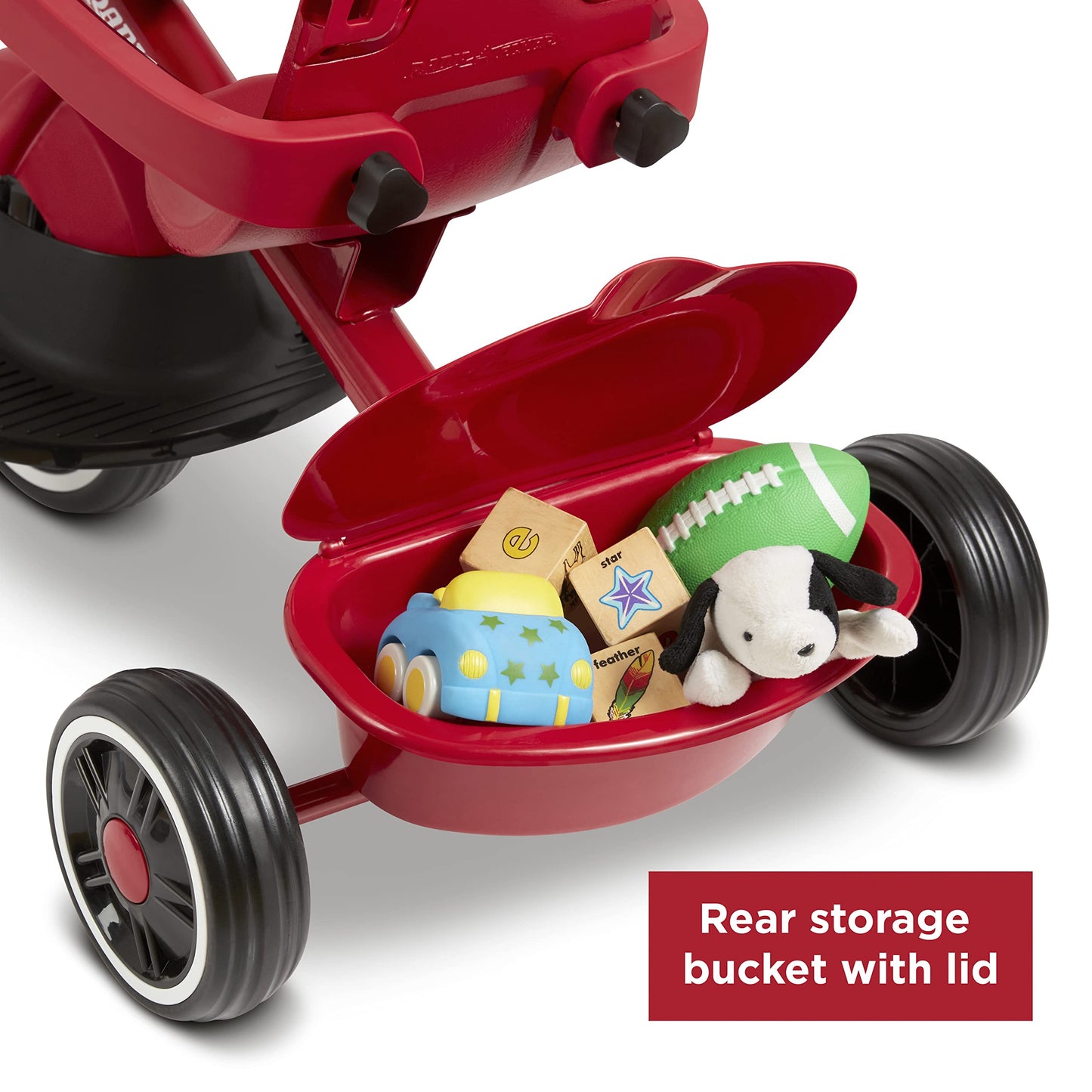 Radio Flyer Pedal & Push 4-in-1 Stroll ' N Trike®, Red Tricycle, for Toddlers Ages 1-5 (Amazon Exclusive), Toddler Bike Large