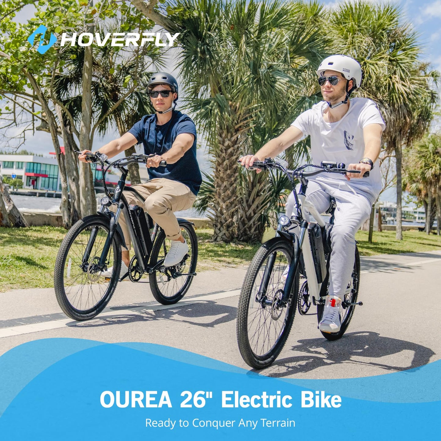 HOVERFLY OUREA Electric Bike 26", 750W Peak Motor Mountain Ebike, Up to 40 Miles 20MPH Removable Battery, 7-Speed and Shock Absorber, Electric Commuter Bike for Adults Black