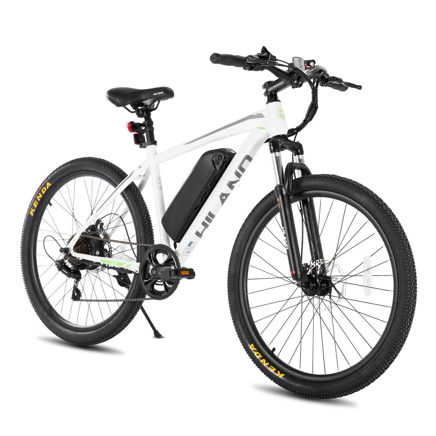 HH HILAND Electric Bike for Adults, 26 inch Electric Mountain Bicycle with Removable Battery, 500W 36V Motor, 7 Speeds 20MPH Ebike for Men, White