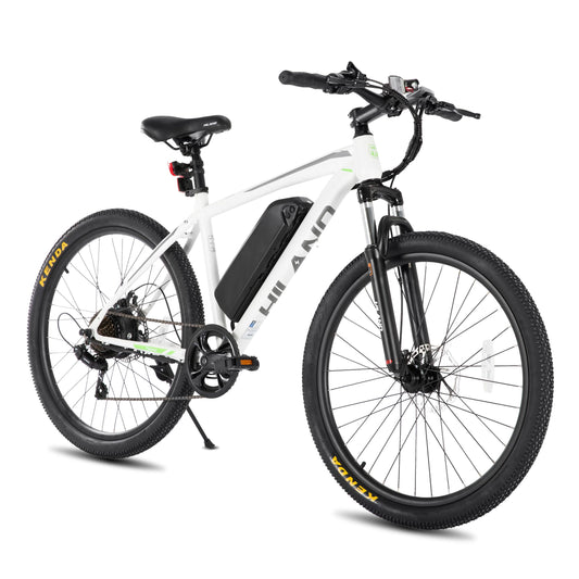 HH HILAND Electric Bike for Adults, 26 inch Electric Mountain Bicycle with Removable Battery, 500W 36V Motor, 7 Speeds 20MPH Ebike for Men, White