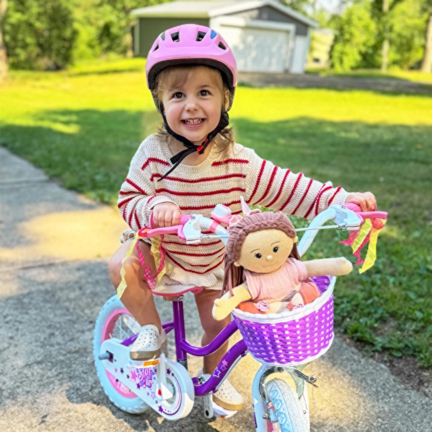 RoyalBaby EZ Stargirl Kids Bike,Easy Learn to Biking,12 Inch Bicycle,Beginners Girls Bicycle for Children Ages 3-4 Years, 12" with Handbrake and Coaster Brake,Purple