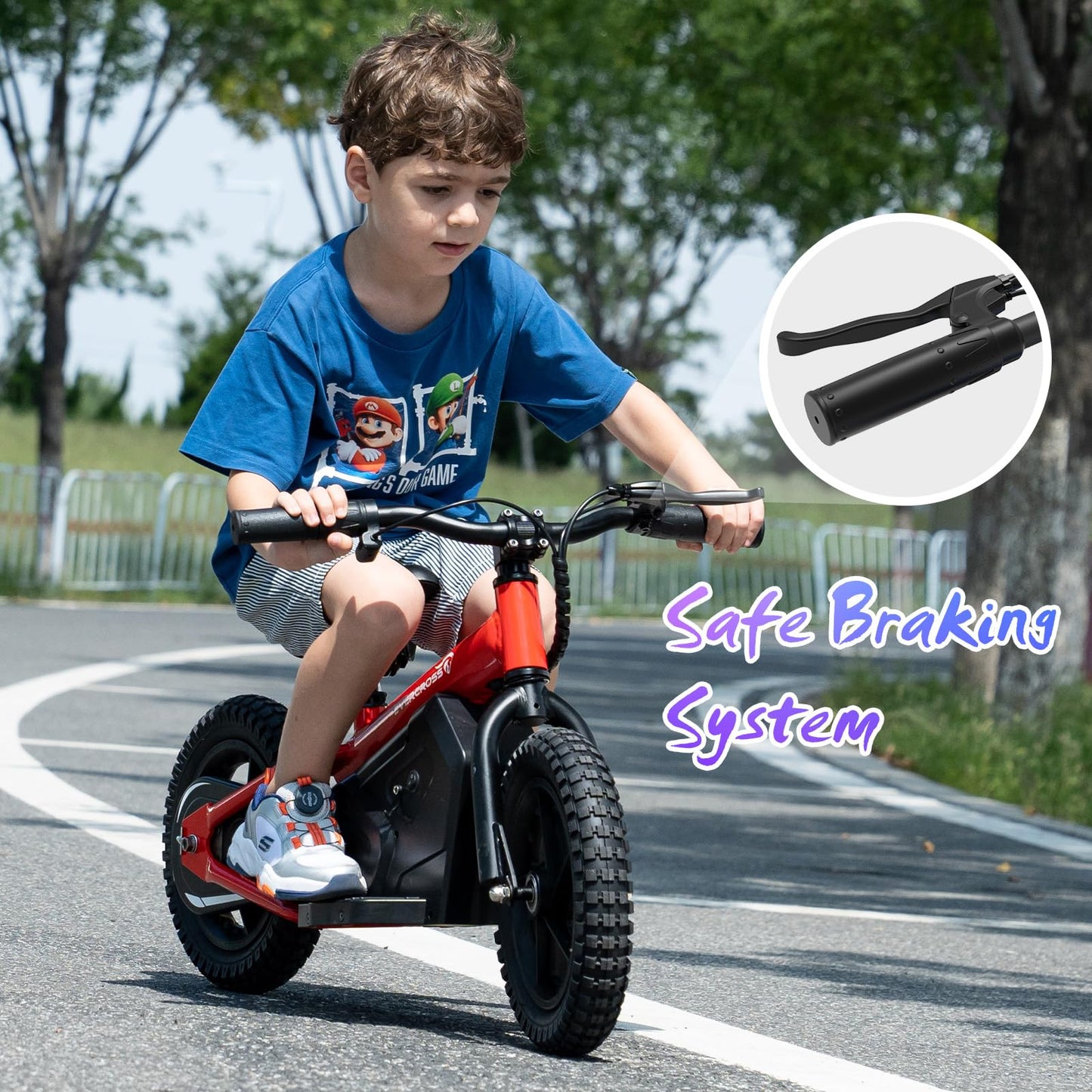 EVERCROSS EV06M Electric Bike for Kids, Electric Balance Bike with 12" Inflat Tire and Adjustable Seat, Electric Motorcycle for Kids Boys & Girls Ages 3+