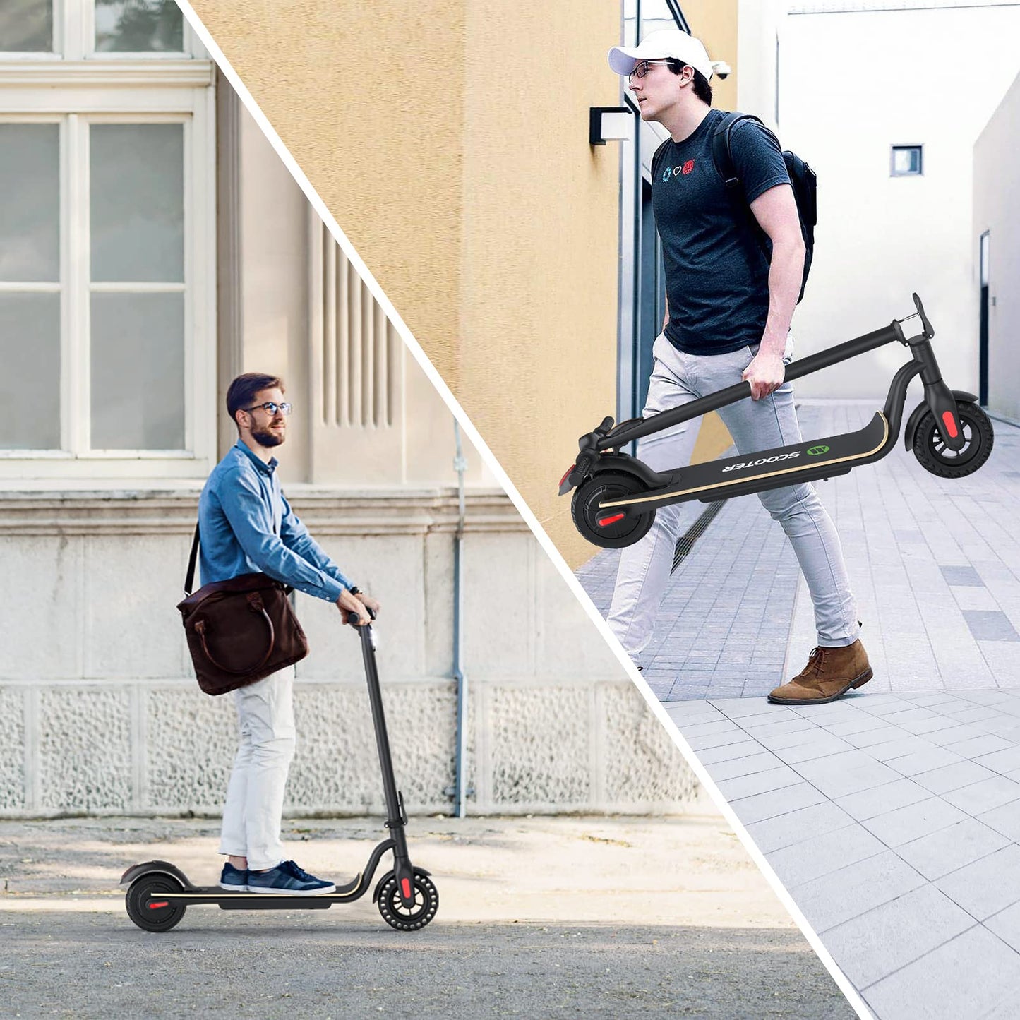 M MEGAWHEELS Electric Scooter, Speed Up to 25km/h, 3 speed modes, 8.0 Inch Tires for Teens and Adults, Max Load 100KG