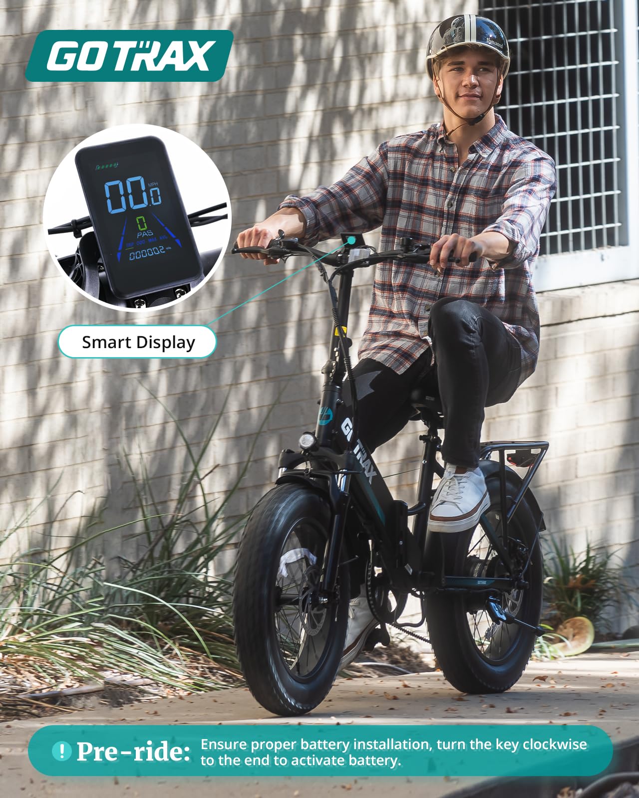 Gotrax R2 20" Folding Electric Bike with 55 Miles (Pedal-assist1) by 48V Battery, 20Mph Power by 500W, LCD Display and 5 Pedal-Assist Levels, 7-Speed & Front Shock Absorber for Off-Road Bicycle Black